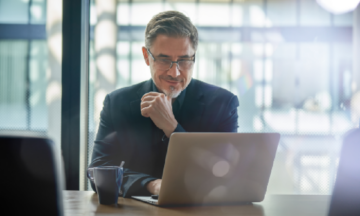 Man looking at laptop