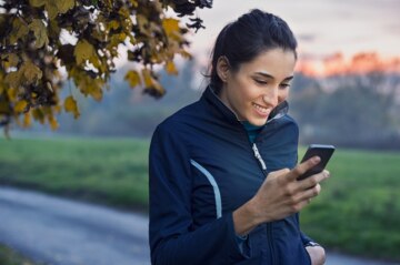 woman on her phone