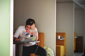 worker on his laptop